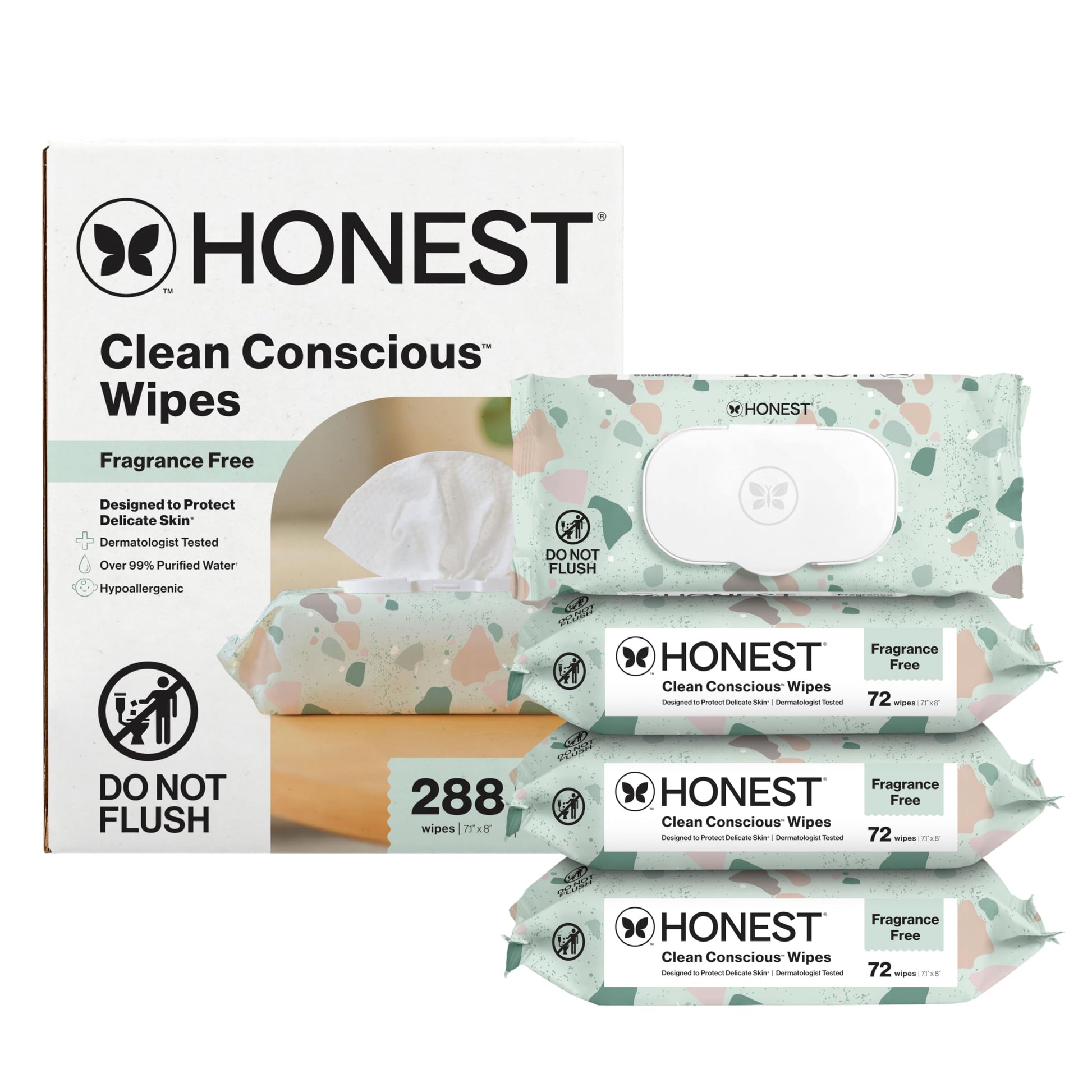 Buy now The Honest Company Hypoallergenic Multi-Use Baby Wipes for Sensitive Baby Skin Rainbow 60 Count at indiglob india