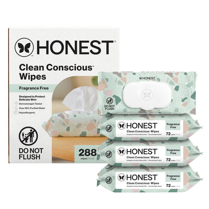 Buy now The Honest Company Hypoallergenic Multi-Use Baby Wipes for Sensitive Baby Skin Rainbow 60 Count Geo Mood 72 Count (Pack of 4) at indiglob india