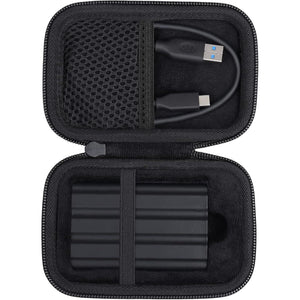 co2CREA Hard Case Compatible with Samsung T7 Shield T9 Portable SSD Solid State Drive (Black Case)