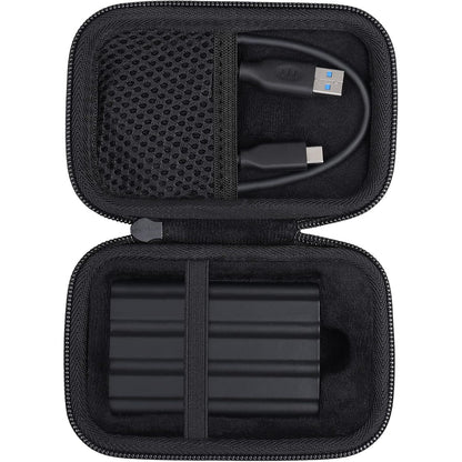 co2CREA Hard Case Compatible with Samsung T7 Shield T9 Portable SSD Solid State Drive (Black Case)