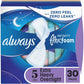 Always Infinity Feminine Pads for Women, Flexfoam Pads with Wings, Size 5, Extra Heavy Overnight Absorbency, Unscented, 132 Count (6 Packs of 22)