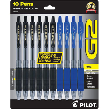 Pilot G2 Premium Gel Roller Pens, Extra Fine Point 0.5 mm, Gel Pens Black, Pack of 5 - Ideal for School, Journaling & Office Writing