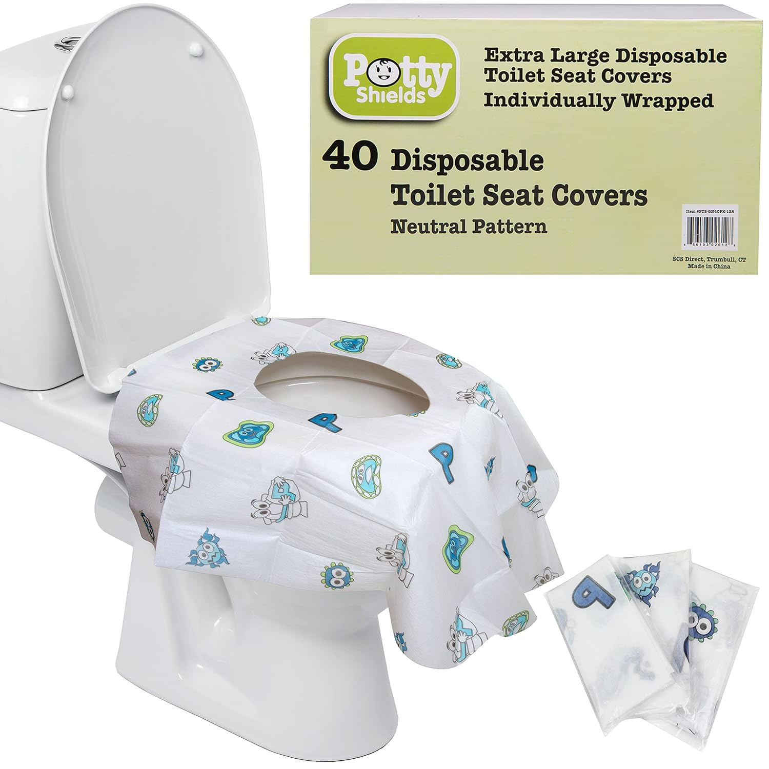 Buy now Toilet Seat Covers Disposable (12 Pack, Sports) - XL Waterproof Toilet Cover for Toddlers, Kids & Adults - Portable & Individually Wrapped for Travel, Potty Training & Public Restrooms 40 Pack Original at indiglob india