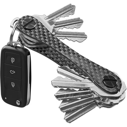 KEYSMART Key Holder for Keychain - Compact Key Organizer for Key Chain, Minimalist Clutter-Free EDC Keychains, Key Ring for Car Fobs Key Chains, Expandable (Up to 8 Keys, Black Flex)