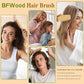 BFWood Bamboo Paddle Hairbrush with Bamboo Bristles for Massaging Scalp