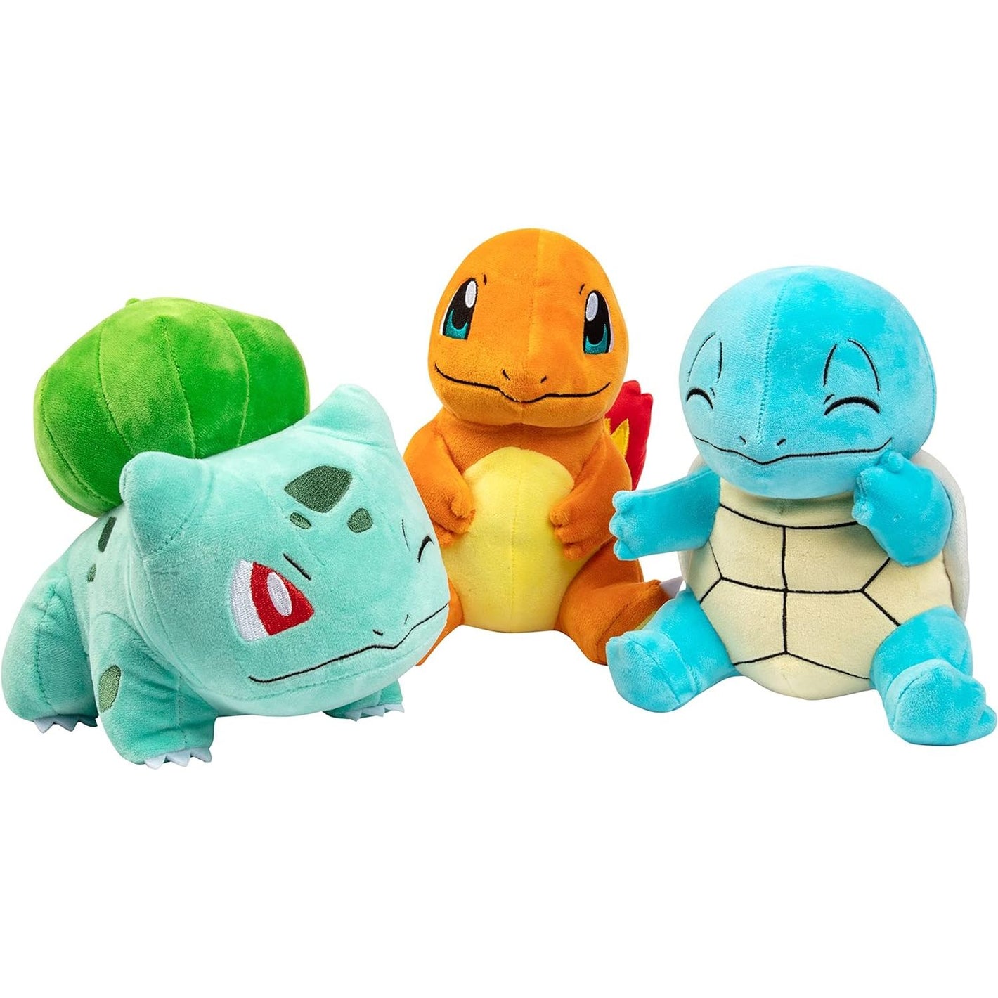 Pokemon 8" Plush Starter 3-Pack Charmander, Squirtle, Bulbasaur - Generation 1 Figure Set - Officially Licensed - Stuffed Animal Toy - Gift for Kids, Boys, Girls - 2+