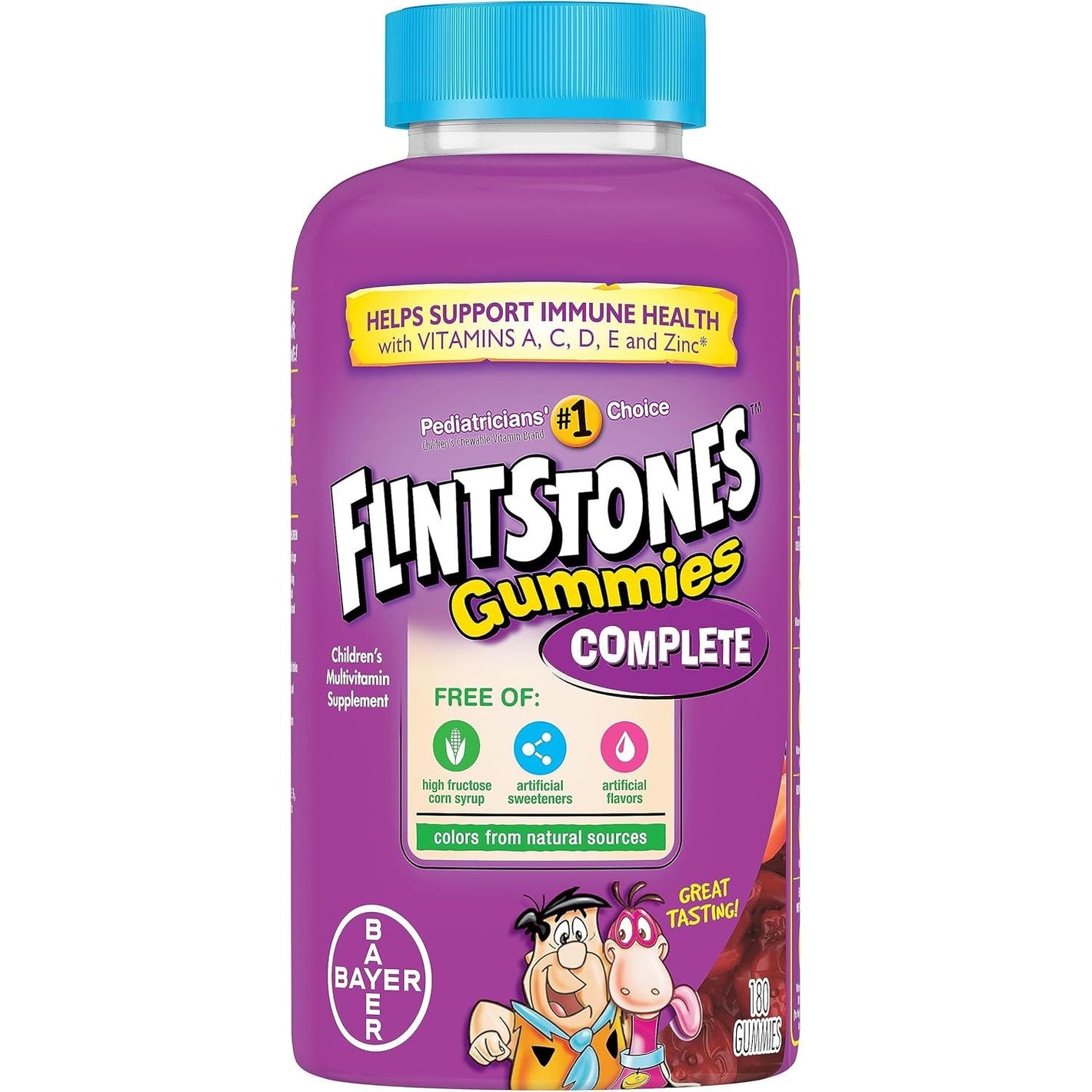 Flintstones Vitamins Complete Gummies, Kids Vitamins with Vitamin C for Toddlers and Children, Kids Multivitamin with Vitamin A, B6, B12, E & Zinc, 180 Count