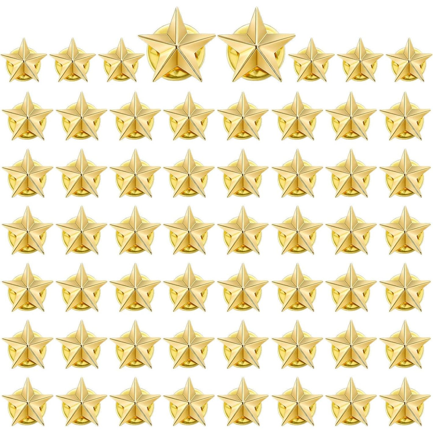 Kenning 60 Pieces Star Badge Lapel Pins Veterans Day Star Pins for Backpacks Badge Military Award Labor Day Brooches