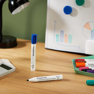 STAEDTLER 351 WP8 Lumocolor Whiteboard Marker Bullet Tip - Assorted Colours (Pack of 8)