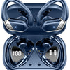 Ltinist Wireless Earbud, Bluetooth 5.3 Headphones Pure Bass Sound with Earhooks, 75H Battery Over Ear Headphones with Dual-LED Display, IP7 Waterproof Earphones Built-in Microphone for Running Sports - Dark blue