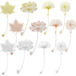 12 Pieces Metal Bookmarks with Chain for Women Metal Leaf Bookmark for Book Lovers Writers Readers Children Teens Adults Gold Silver and Rose Gold(Chain Style) - My Store