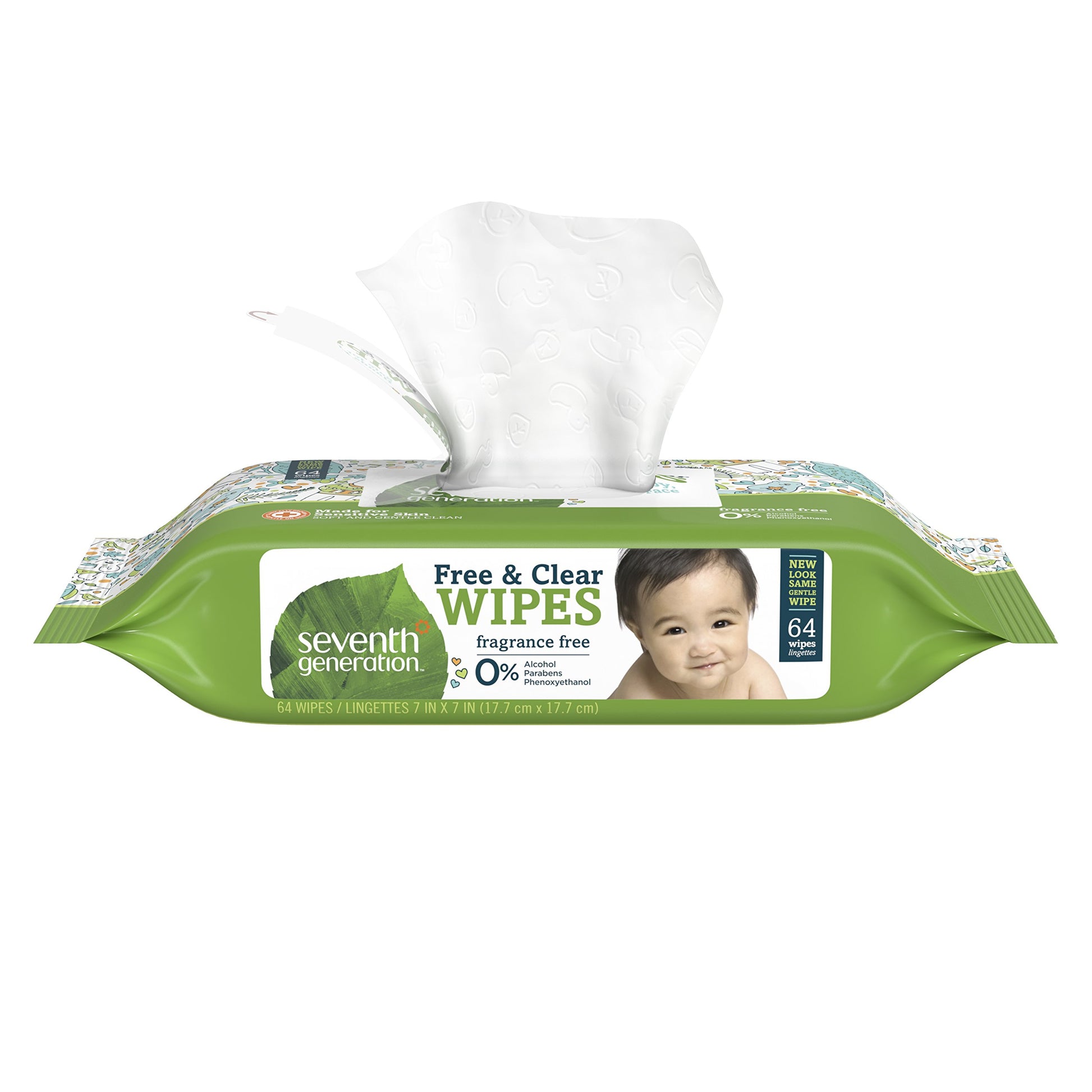 Buy now Seventh Generation Free & Clear Baby Wipes Refill Unscented and Sensitive Gentle as Water 64 count Pack of 12 (768 Total) at indiglob india
