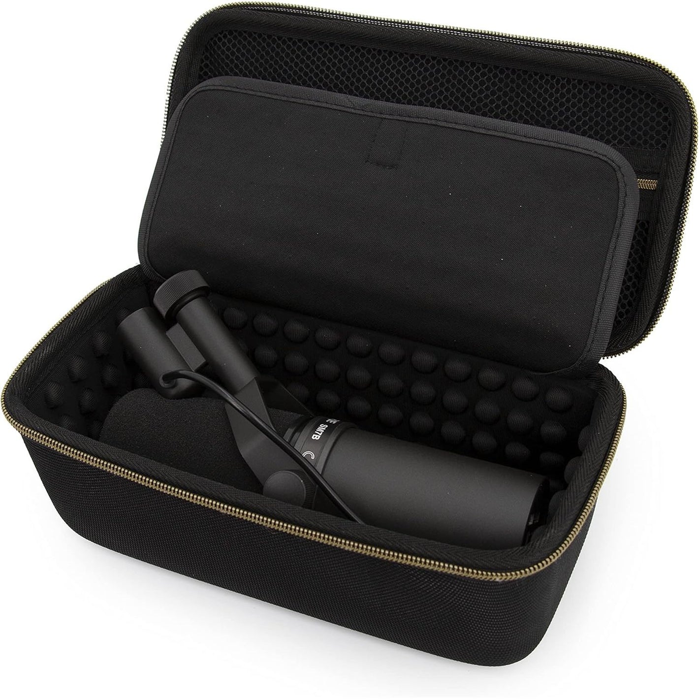 Buy now CASEMATIX Studio Case Compatible with Rode PodMic, Shure SM7B Microphone and Other Large Podcast Mics with XLR Recording Accessories - Includes Podcasting Mic Bag Only at indiglob india