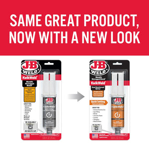 J-B Weld 50176 KwikWeld Steel Reinforced Epoxy Syringe - Dark Grey - 25 ml,Black