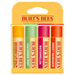 Burt's Bees Lip Balm - Pink Grapefruit, Mango, Coconut & Pear, and Pomegranate Pack, Lip Moisturizer With Beeswax, Tint-Free, Natural Origin Conditioning Treatment, 4 Tubes, 0.15 oz.