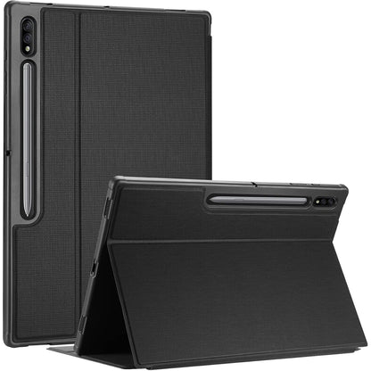 ProCase Book Cover Case for Samsung Galaxy Tab S8 Ultra 2022 14.6 Inch (SM-X900 / SM-X906), Folding Shockproof Multiple Stand Angle Protective Book Case Smart Cover Auto Sleep/Wake Function - Black