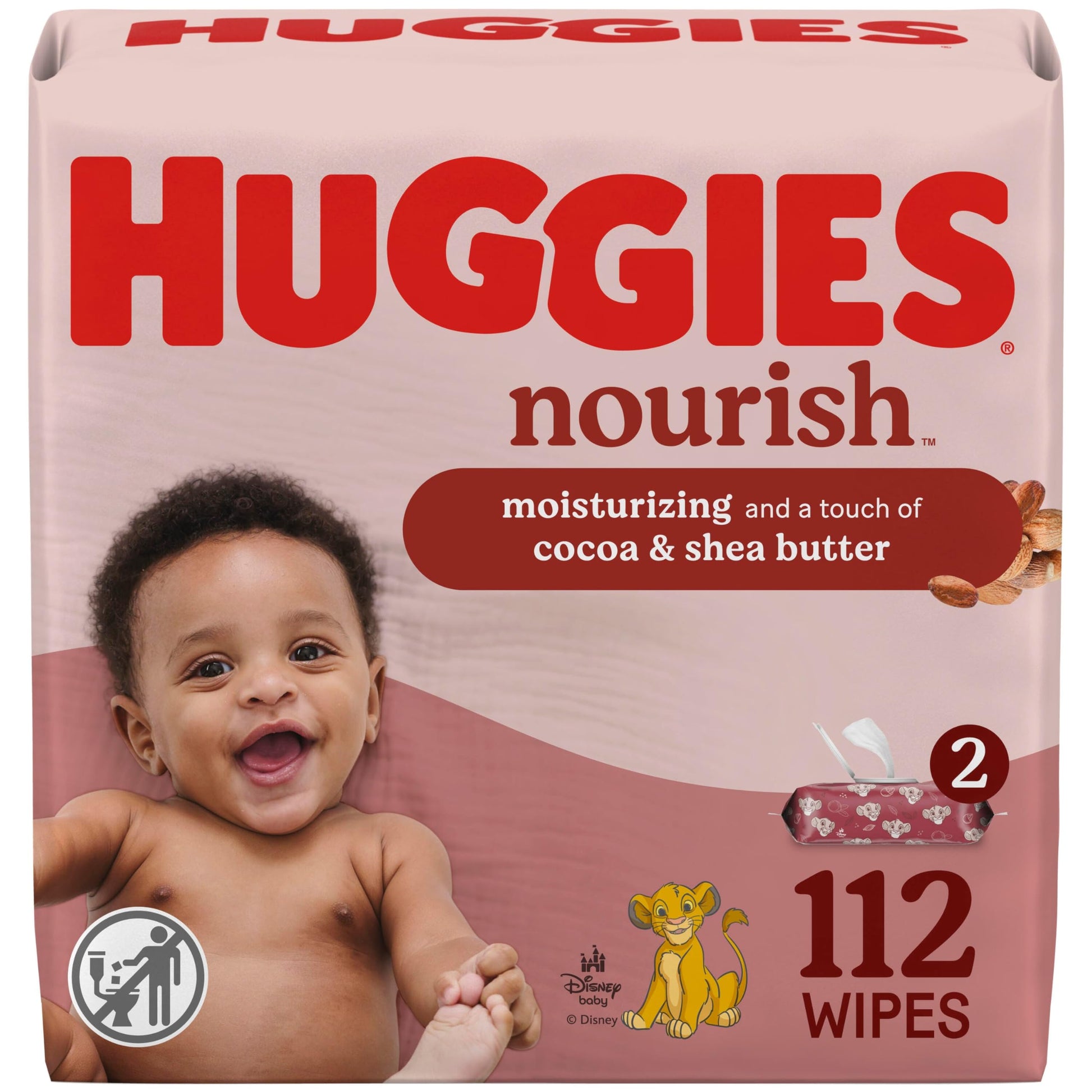 Buy now Huggies Nourish Scented Diaper Wipes, 2 Push Button Packs (112 Wipes Total) at indiglob india