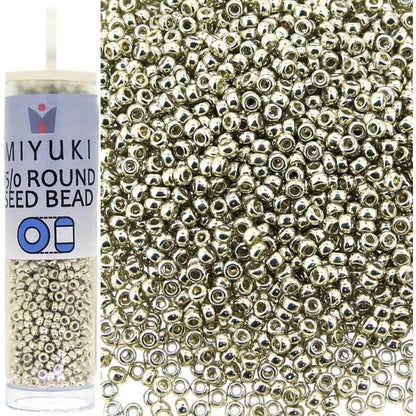 Buy now Miyuki Round Rocaille's Seed Beads Size 15/0 8.2g Duracoat Galvanized Silver 15-4201 at indiglob india