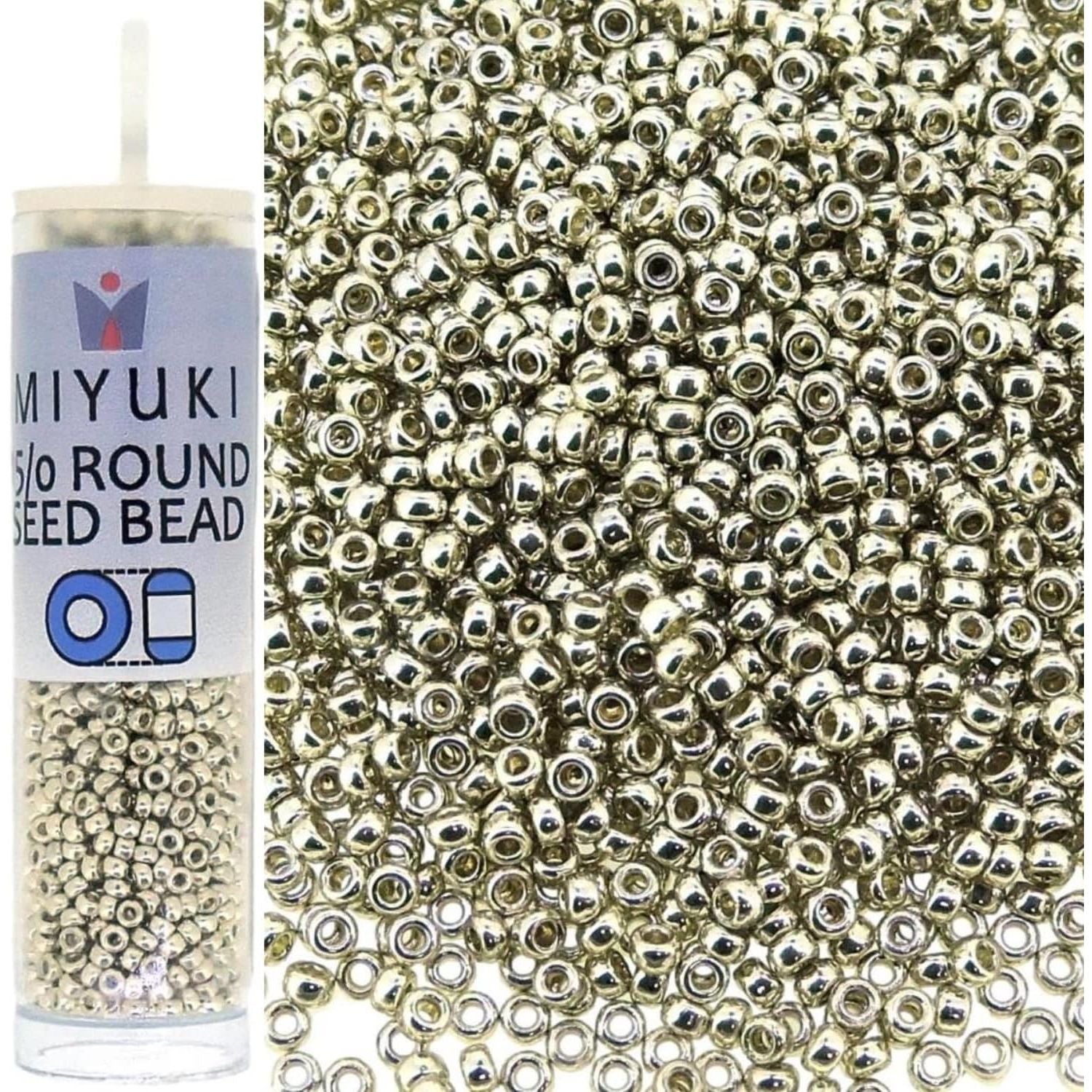Buy now Miyuki Round Rocaille's Seed Beads Size 15/0 8.2g Duracoat Galvanized Silver 15-4201 Default at indiglob india