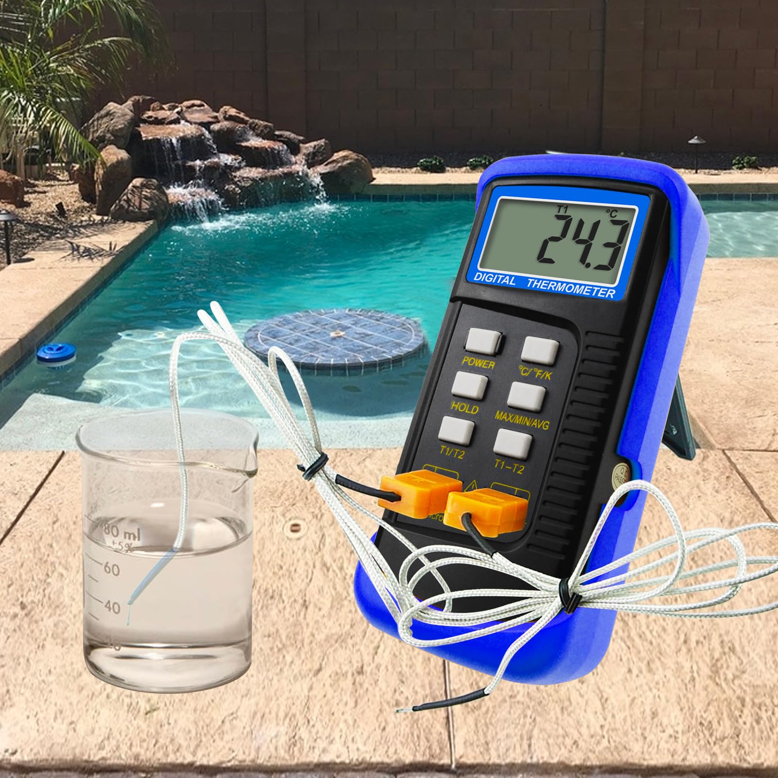 Buy now Thermocouple Thermometer Digital K Type Dual Channel Thermometer HVAC Temperature Meter with 4 Thermocouples, MAX/MIN/AVG Temperature Measurement, -50~1300°C (-58~2372°F) at indiglob india