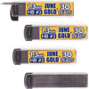 June Gold 120 Pieces, 1.3 mm 2B Lead Refills, 30 Pieces Per Dispenser, Medium Bold Thickness, Break Resistant Lead/Graphite (Pack of 4 Dispensers) - Hb Graphite