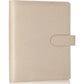 Antner A5 Binder 6 Ring Refillable Notebook Planner Cover for A5 Refill Paper, PU Leather Small Binder Budget Planner Photocard Holder Loose Leaf Personal Organizer with Magnetic Buckle, Brown