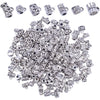 BronaGrand 100g (About 120-170pcs) Mixed Antique Copper Bail Beads,Spacer Bead,Bail Tube Beads,Bracelet Charms,Necklace Pendants for Jewelry and Craft Making - Silver