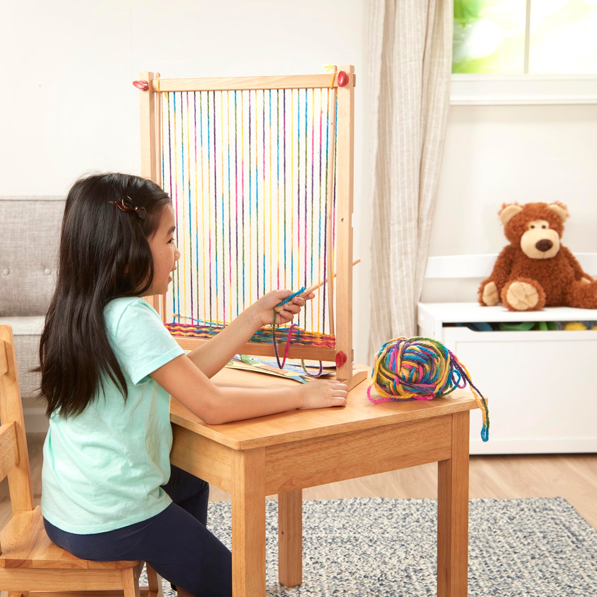Buy now Melissa & Doug Wooden Multi-Craft Weaving Loom: Extra-Large Frame (22.75 x 16.5 inches) at indiglob india