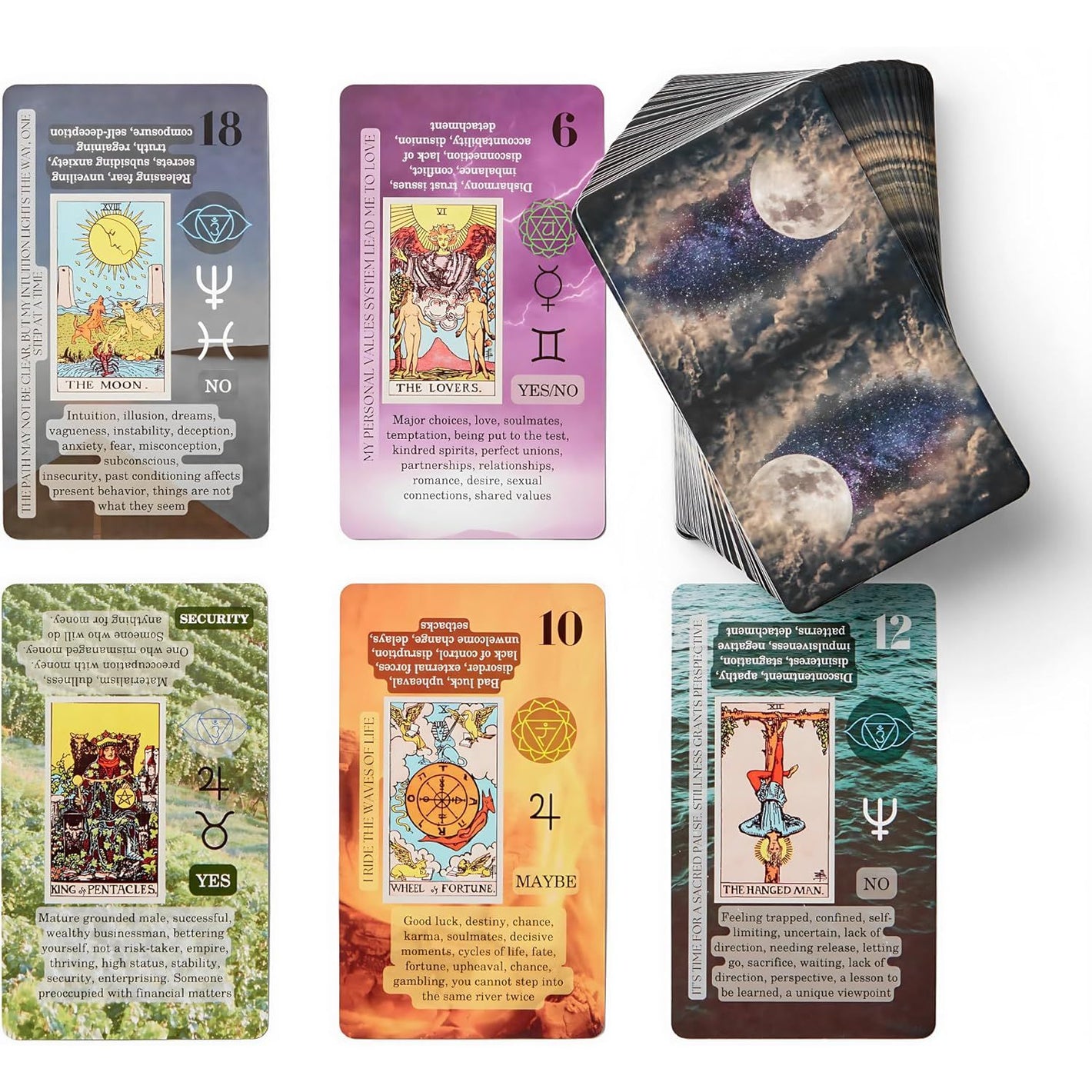 Witchy Cauldron Tarot Cards for Beginners, Learning Tarot Cards with Meanings on Them, for Beginners, Training Deck