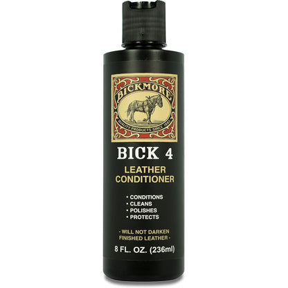 Bick 4 Leather Conditioner and Leather Cleaner 8 oz - Will Not Darken Leather - Safe For All Colors of Leather Apparel, Furniture, Jackets, Shoes, Auto Interiors, Bags & All Other Leather Accessories