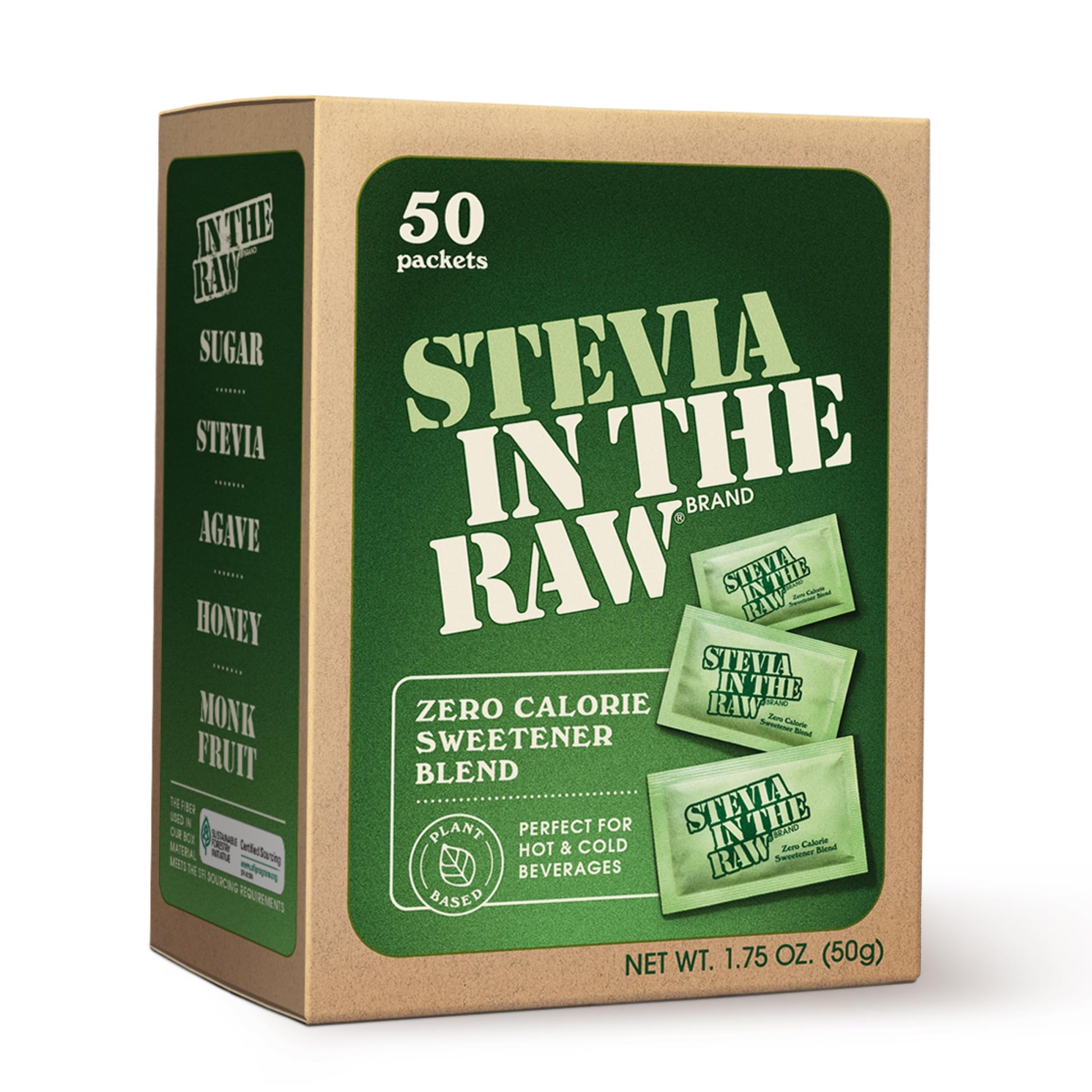Buy now Stevia In The Raw Stevia Sweetener Packets, 50 Ct, Zero Calorie Stevia Sugar Substitute Packets, No Erythritol or Artificial Flavors, Vegan, Gluten Free, Kosher, Low Glycemic Index at indiglob india
