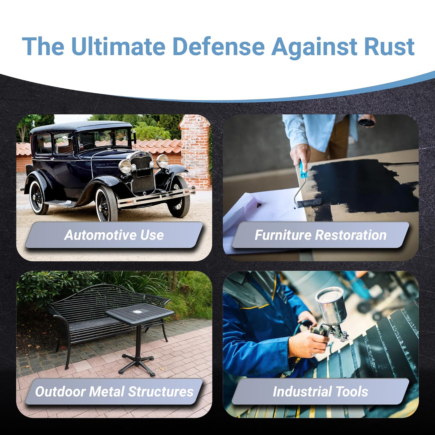 Buy now RUST BULLET BlackShell - Gloss Black - 4 Oz - Corrosion Preventive Coating, UV Resistant Rust Proofing Paint, Long-Lasting Metal Protection at indiglob india