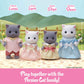 Calico Critters Persian Cat Twins - Two Collectible Figures & Pushcart Accessory Included