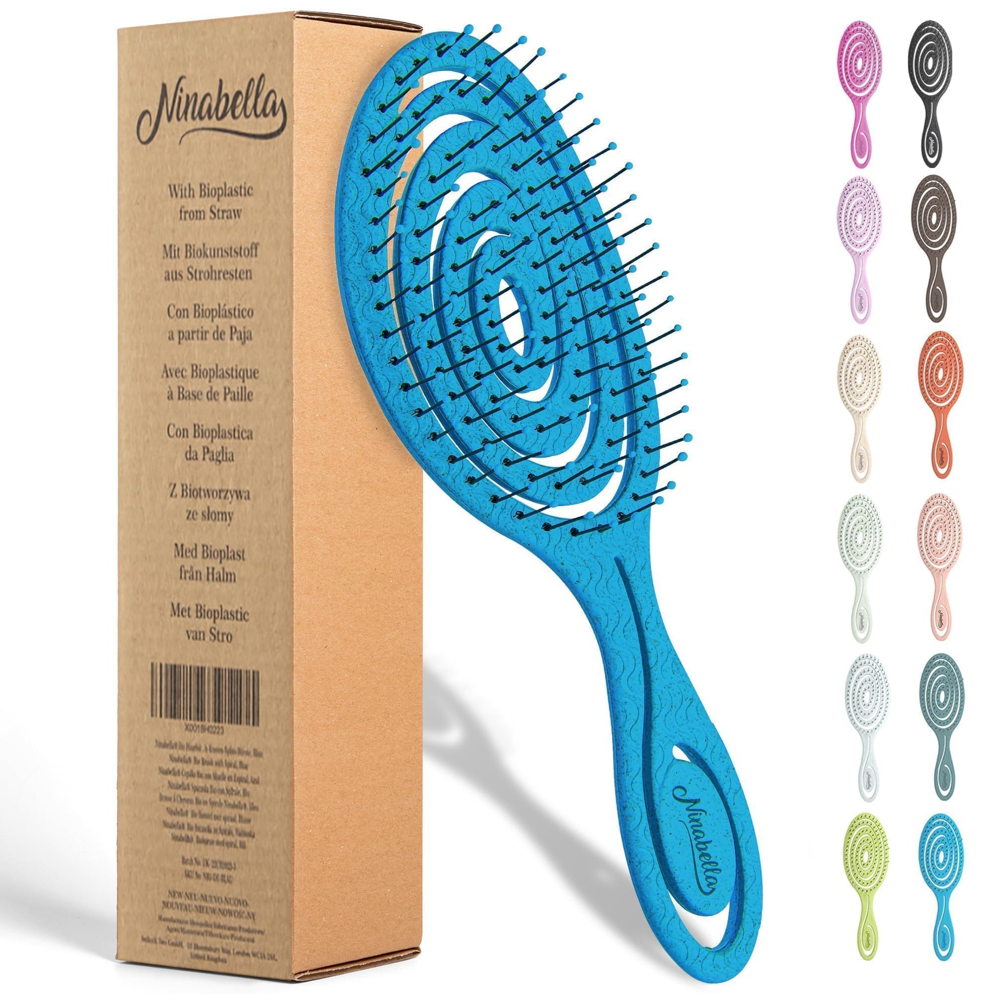 Buy now Ninabella Detangle Hair Brush for Women & Men - Does not Pull - Straightening Brushes for Straight & Curly Hair - Unique Spiral Detangling Hairbrush - Green at indiglob india