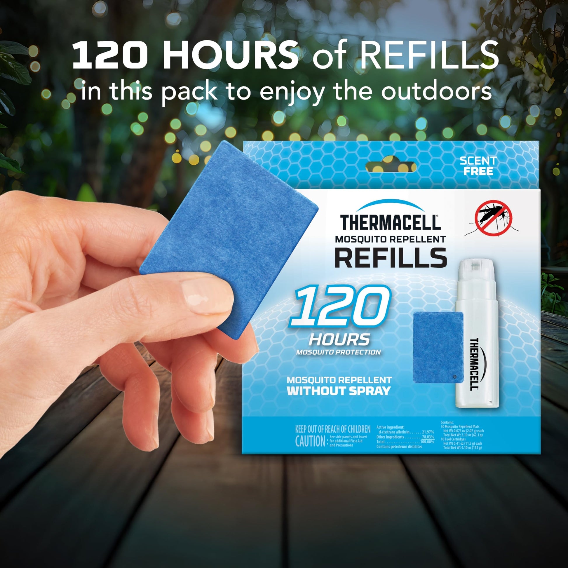 Buy now Thermacell Mosquito Repellent Refills; Provide 120 Hours of Protection; Contain 30 Repellent Mats, 10 Fuel Cartridges; Compatible with Any Fuel-Powered Mosquito Repeller Product at indiglob india