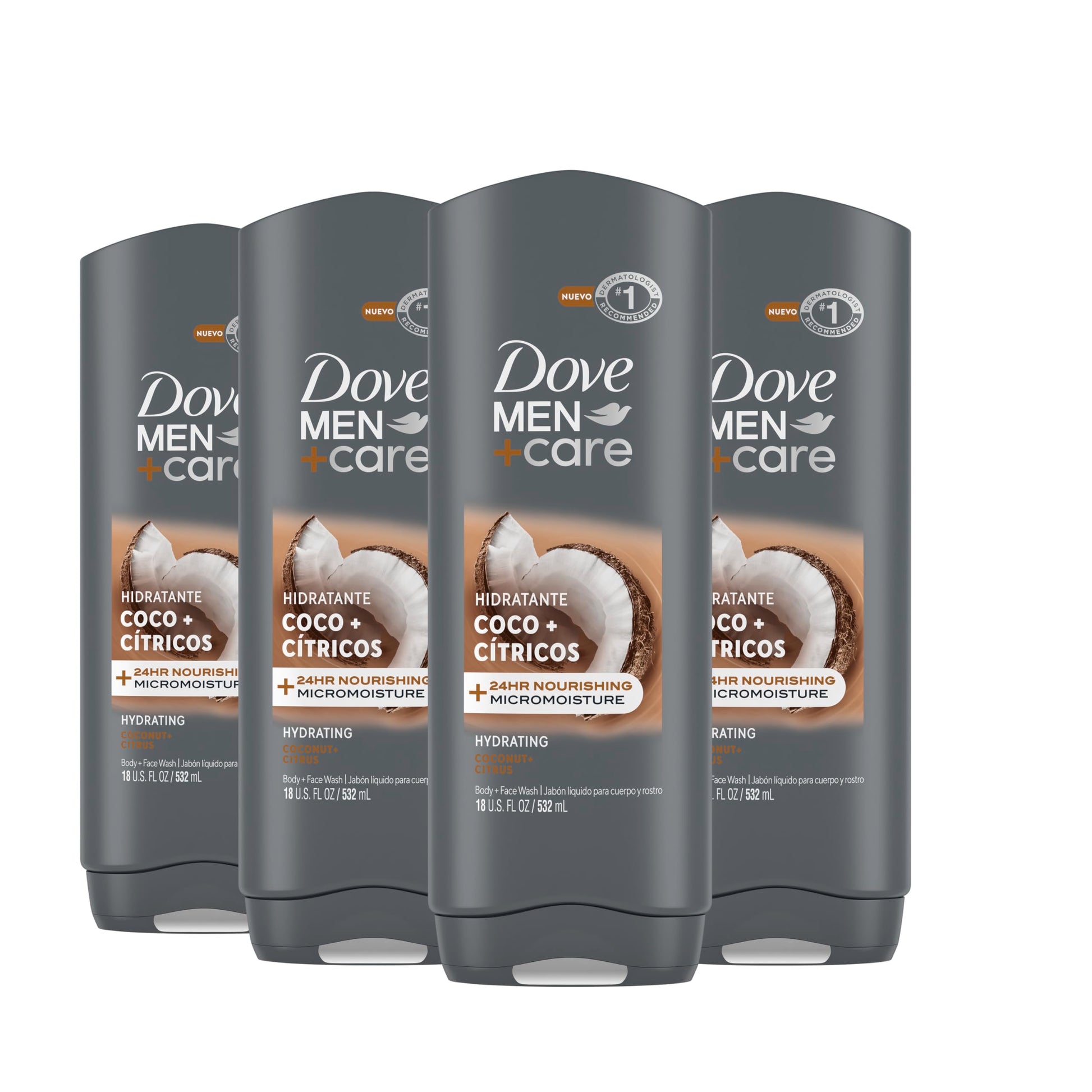 Buy now DOVE MEN + CARE Body and Face Wash Clean Comfort 4 Count for Healthier and Stronger Skin Effectively Washes Away Bacteria While Nourishing Your Skin, 18 oz Coco + Cítricos 18 Fl Oz (Pack of 4) at indiglob india