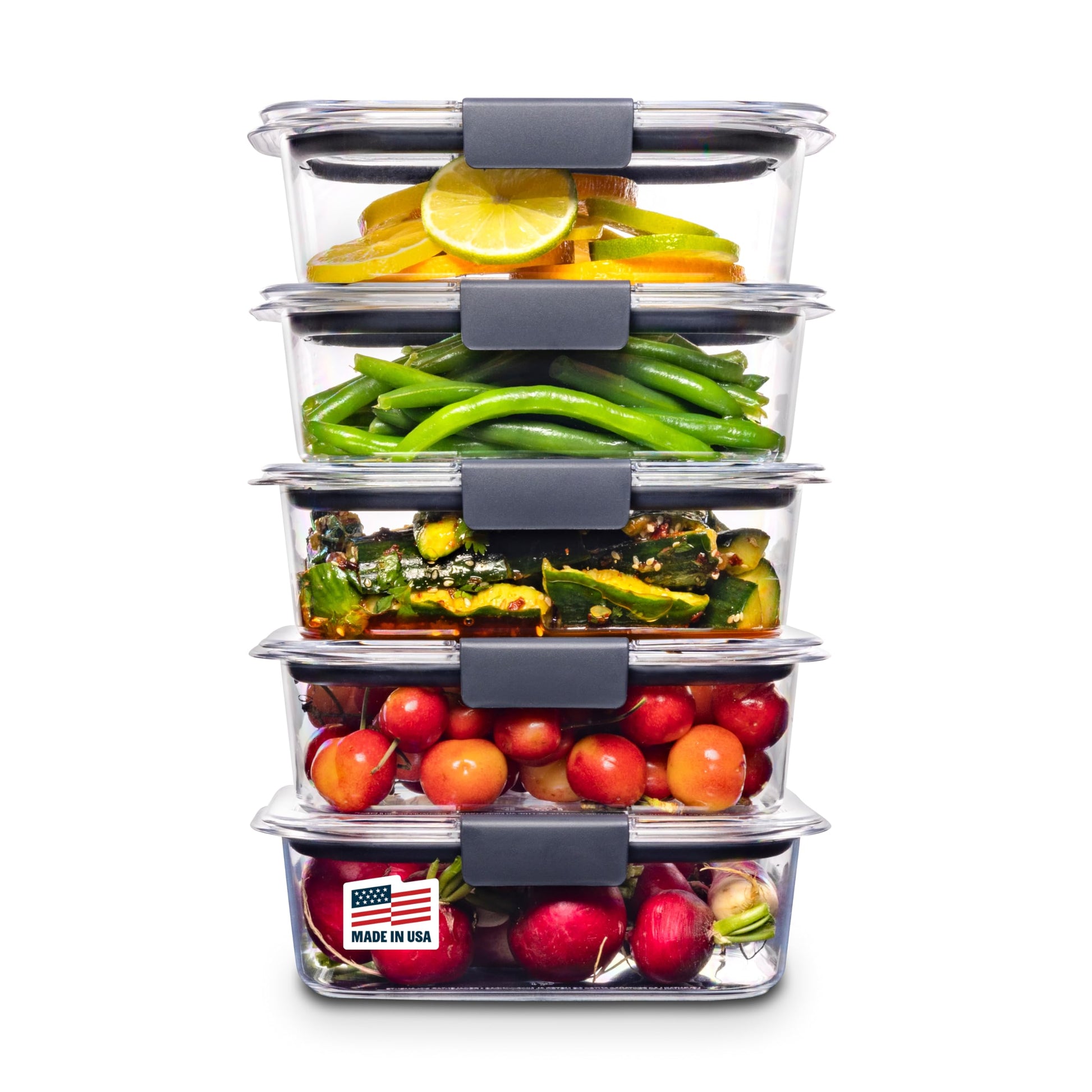 Buy now Rubbermaid Brilliance Food Storage Containers, Set of 5 (10 Pieces), BPA-Free, Leak-Proof, Clear at indiglob india