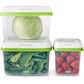 Rubbermaid FreshWorks Produce Saver, Medium and Large Storage Containers, 8-Piece Set, Set of 4, Med & Lg, Clear