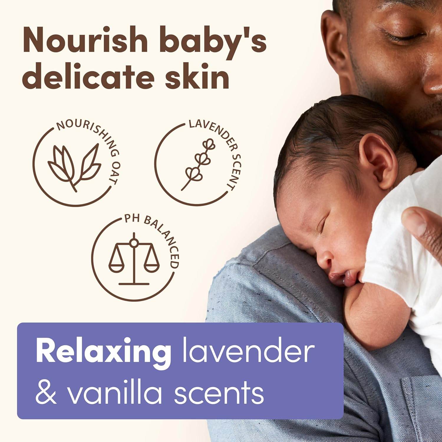 Aveeno Baby Calming Comfort Moisturizing Body Lotion with Relaxing Lavender & Vanilla Scents, Non-Greasy Baby Lotion, Nourishing Prebiotic Oatmeal, Paraben- & Phthalate-Free, 18 fl. oz - My Store