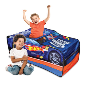 Buy now Hot Wheelsƒ?› Pop Up Play Tent, Playhouse for Boys, Race Car Tent with Connections for Hot Wheels Tracks, Indoor Playspace with Roll-Up Door & Roof Opening, Easy Setup, Folds Flat for Storage at indiglob india