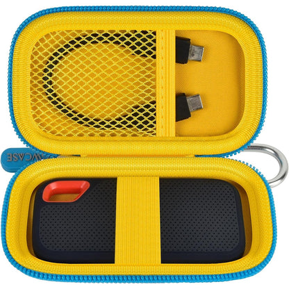 Hard Case Compatible with SanDisk 500GB/ 1TB/ 2TB/ 4TB Extreme Portable SSD - Up to 1050MB/s - USB-C, USB 3.2 Gen 2 - External for Solid State Drive. Carrying Travel Holder for USB Cables (Box Only)