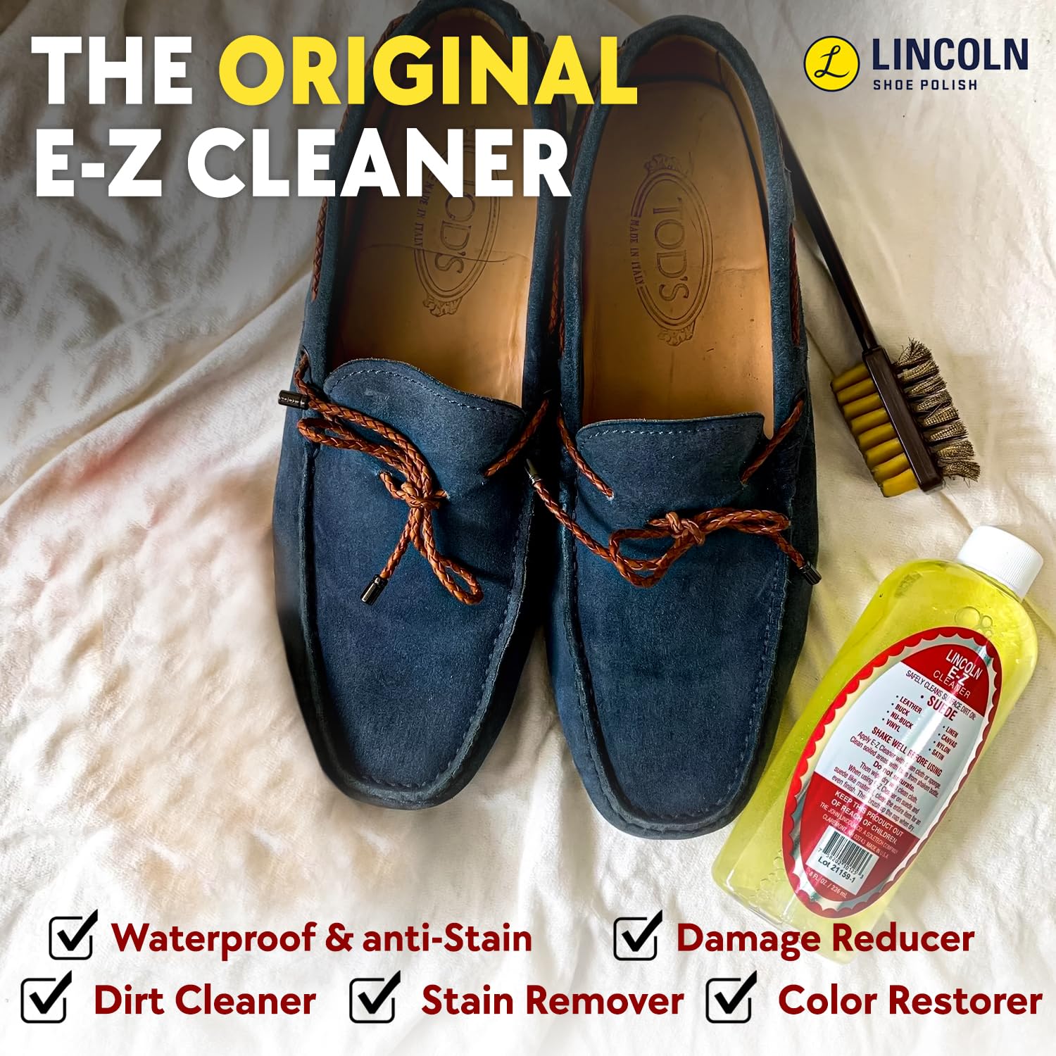Buy now Lincoln E-Z Cleaner -The Original All-Purpose Cleaner for Leather, Suede, Fabric- Removes Dirt, Salt Stains 8oz Made in USA at indiglob india
