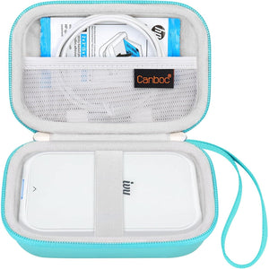 Canboc Hard Case for Canon Ivy 2 1 CLIQ+ CLIQ 2 CLIQ+2 Mini Photo Printer Mobile Wireless Bluetooth Instant Camera Printer, Mesh Bag fit Photo Paper Cable, Mint Green