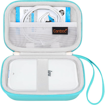 Canboc Hard Case for Canon Ivy 2 1 CLIQ+ CLIQ 2 CLIQ+2 Mini Photo Printer Mobile Wireless Bluetooth Instant Camera Printer, Mesh Bag fit Photo Paper Cable, Mint Green