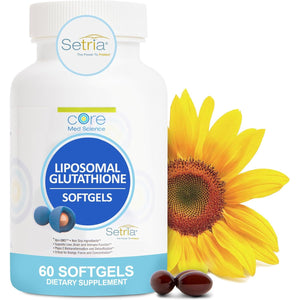 Core Med Science Liposomal Glutathione Supplement (500mg, 60 Softgels) - Pure Reduced Setria with Phospholipid Complex - Antioxidant Supplement for Energy, and Skin