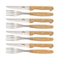 Jim Beam Set of 8 Ideal, Chicken, Pork and More-Steak Knives and Forks Made of Stainless Steel Blade and Contoure, Medium, Light Brown, JB0208