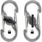 Nite Ize S-Biner MicroLock, Locking Key Holder, Stainless-Steel 2-Pack