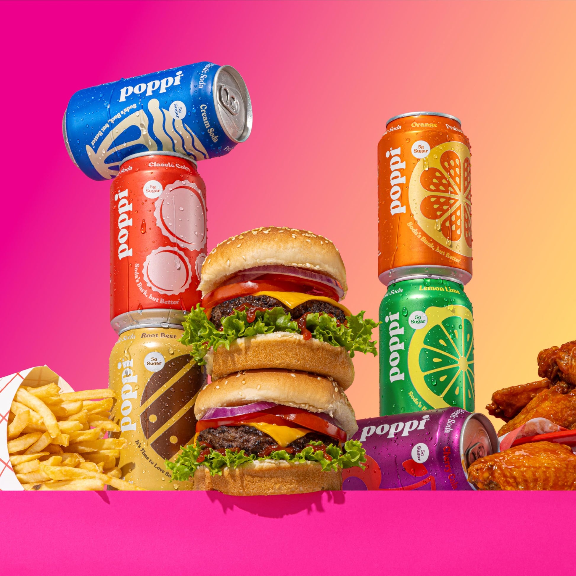 Buy now Poppi Sparkling Prebiotic Soda Beverage with Apple Cider Vinegar, Seltzer Water and Fruit Juice, Game Day Variety Pack, 12 Fl Oz, Pack of 12, Packaging May Vary at indiglob india
