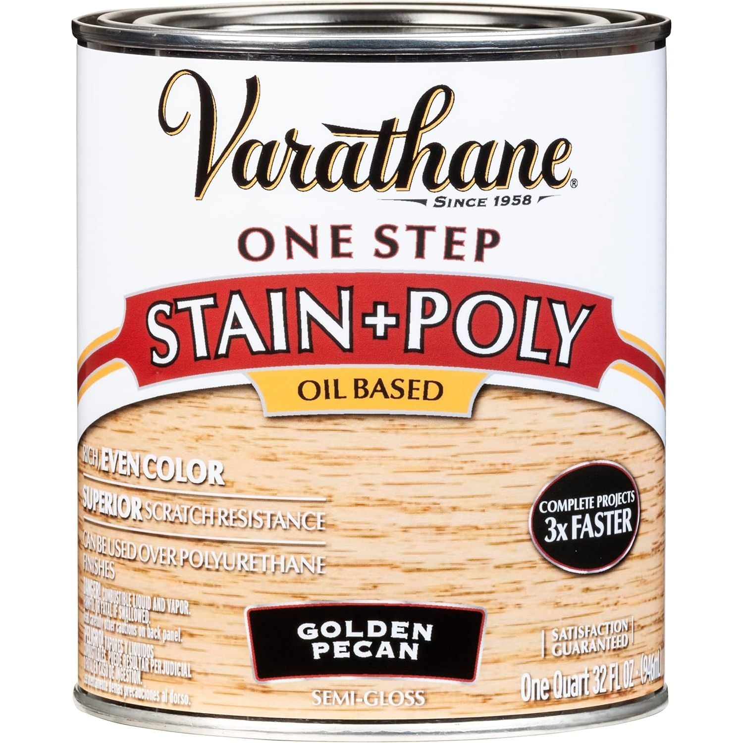 Buy now Varathane 225250H Oil-Based One Step Stain + Poly, Quart, Dark Walnut Quart (Pack of 1) Golden Pecan at indiglob india