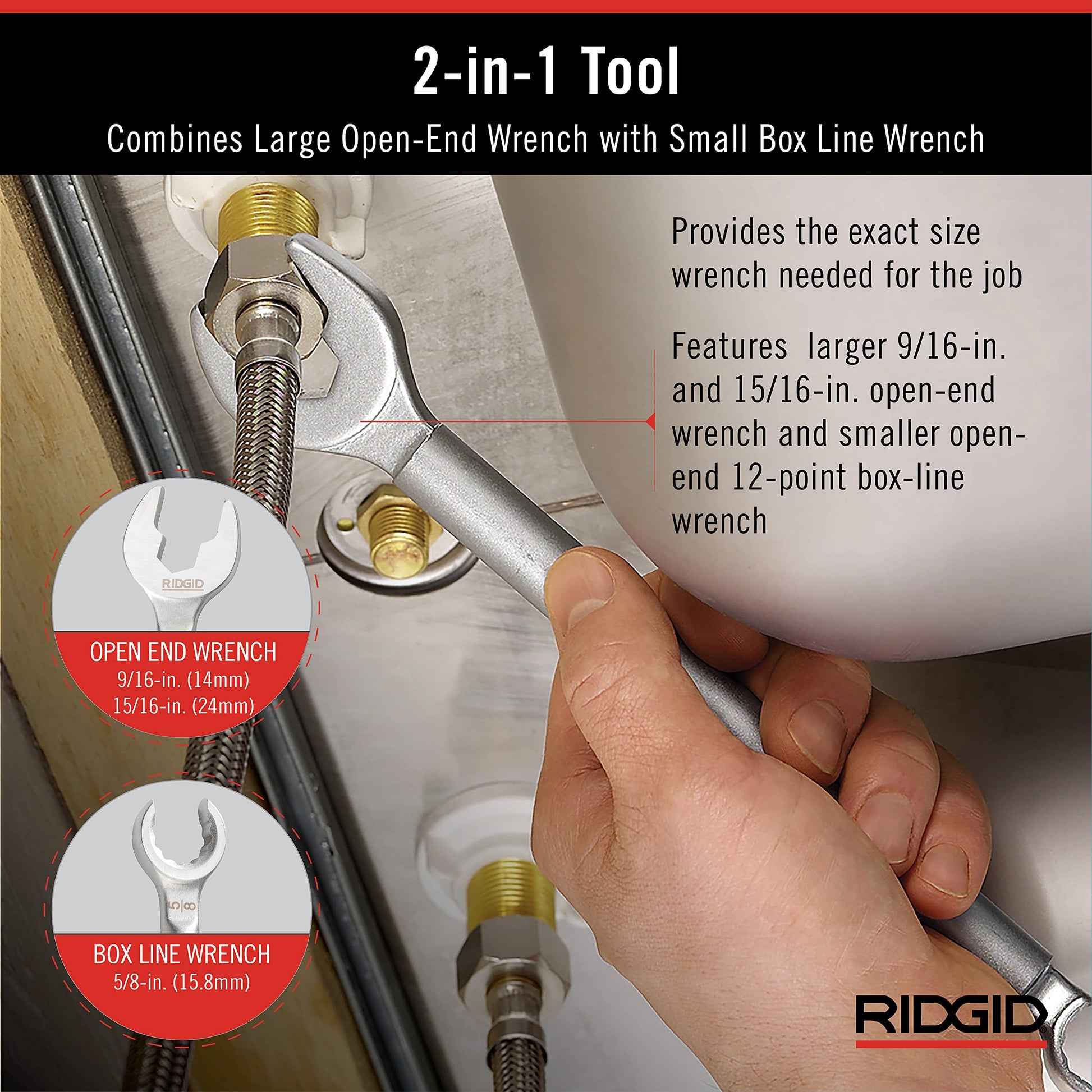 Buy now RIDGID 27023 Model 2002 One Stop 2-in-1 Wrench for Angle Stops, Straight Stops, and Compression Couplings at indiglob india